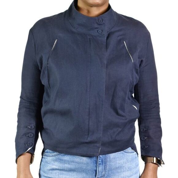 Kuho Cotton Jacket Blue Twill Korean Convertible Canvas Avant Garde Size Small - Picture 9 of 15